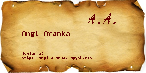 Angi Aranka névjegykártya